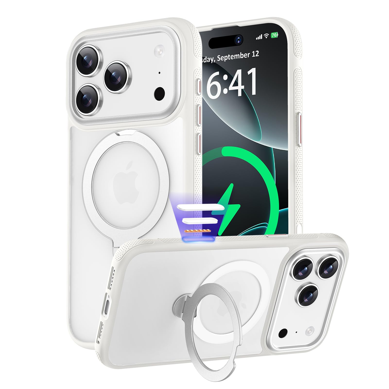 充電ケース ホワイト 使用感あり Amazon.co.jp: KISECASE iPhone17pro 用 ケース Magsafe 対応